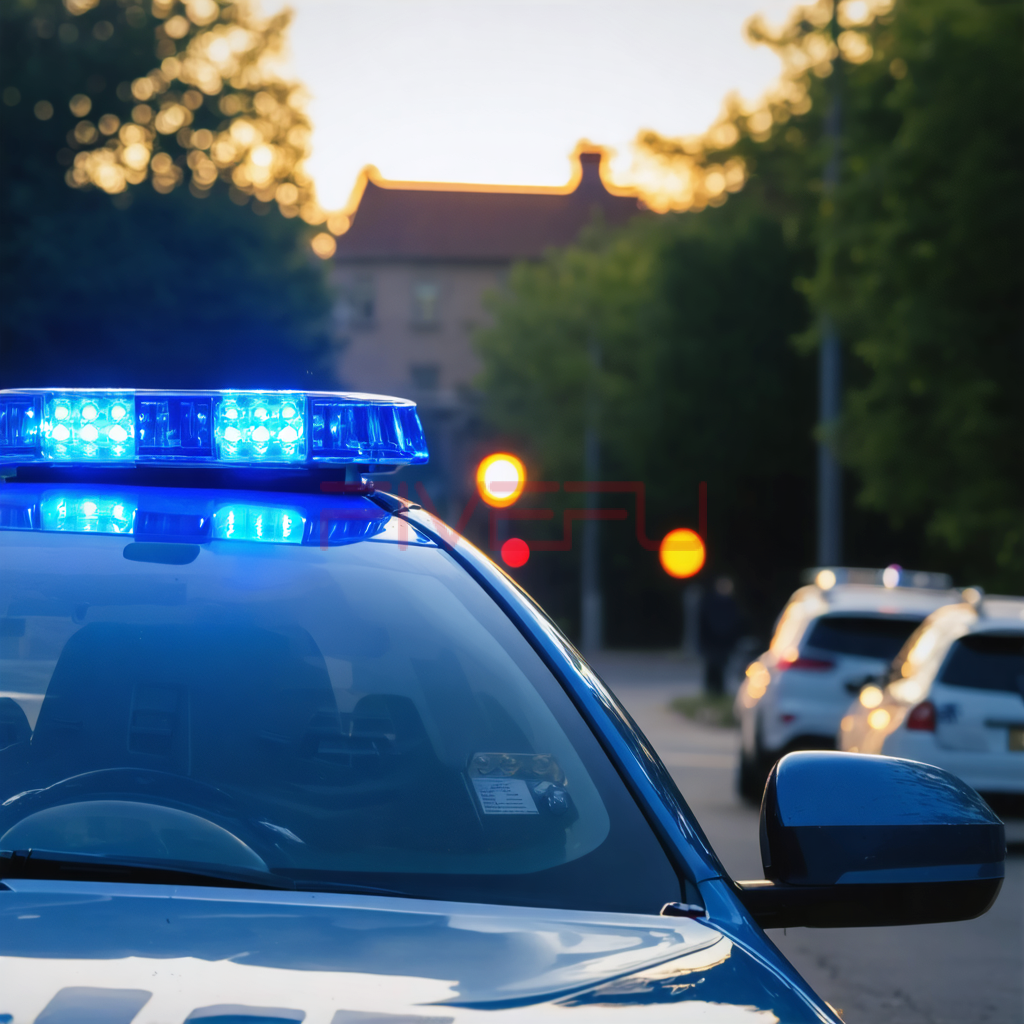 How do police officers turn on their emergency lights?