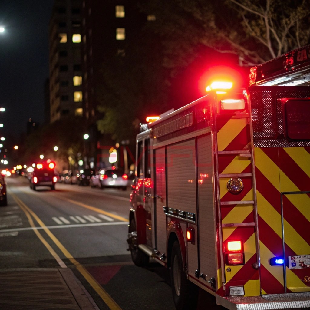 What is the flashing light on top of a fire engine called?