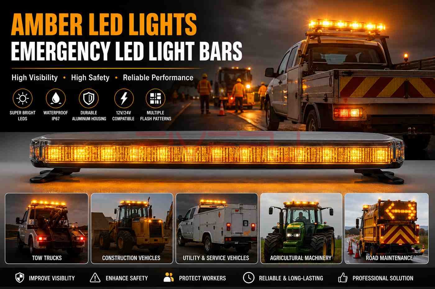 Amber LED Lights | Emergency LED Light Bars